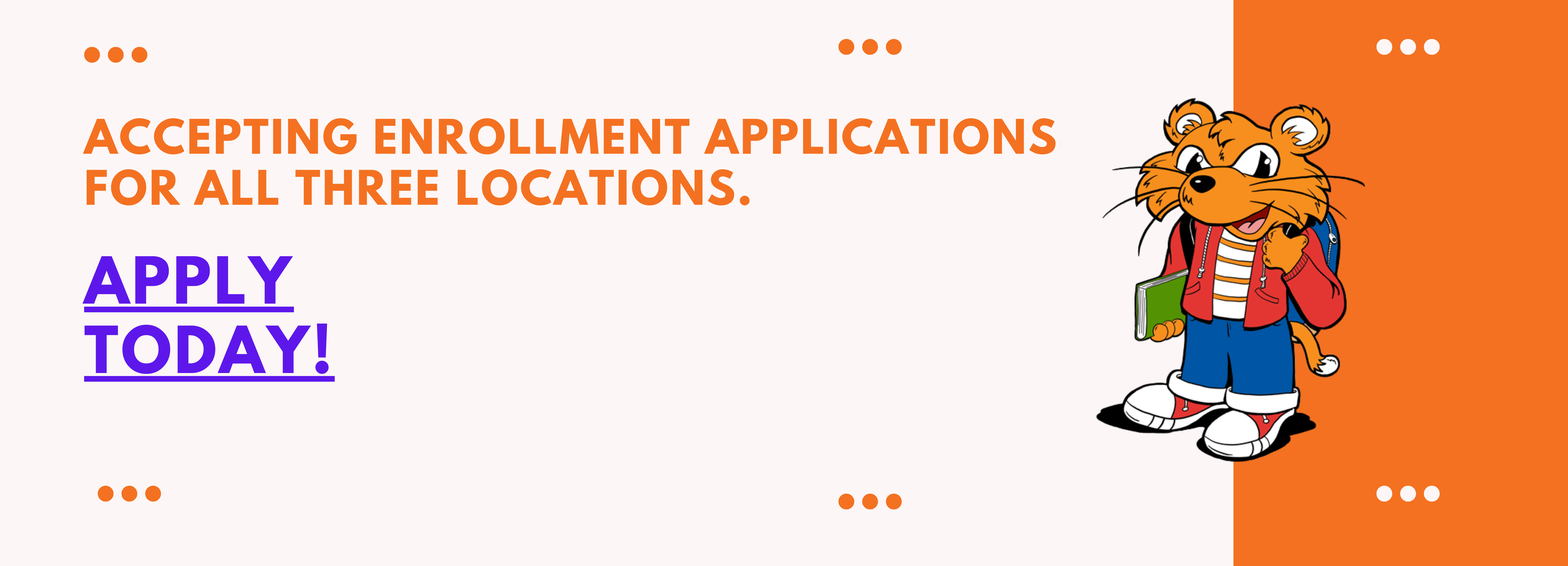 Orange and white Apply today